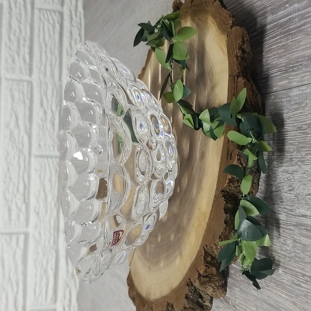 Orrefors raspberry crystal bowl